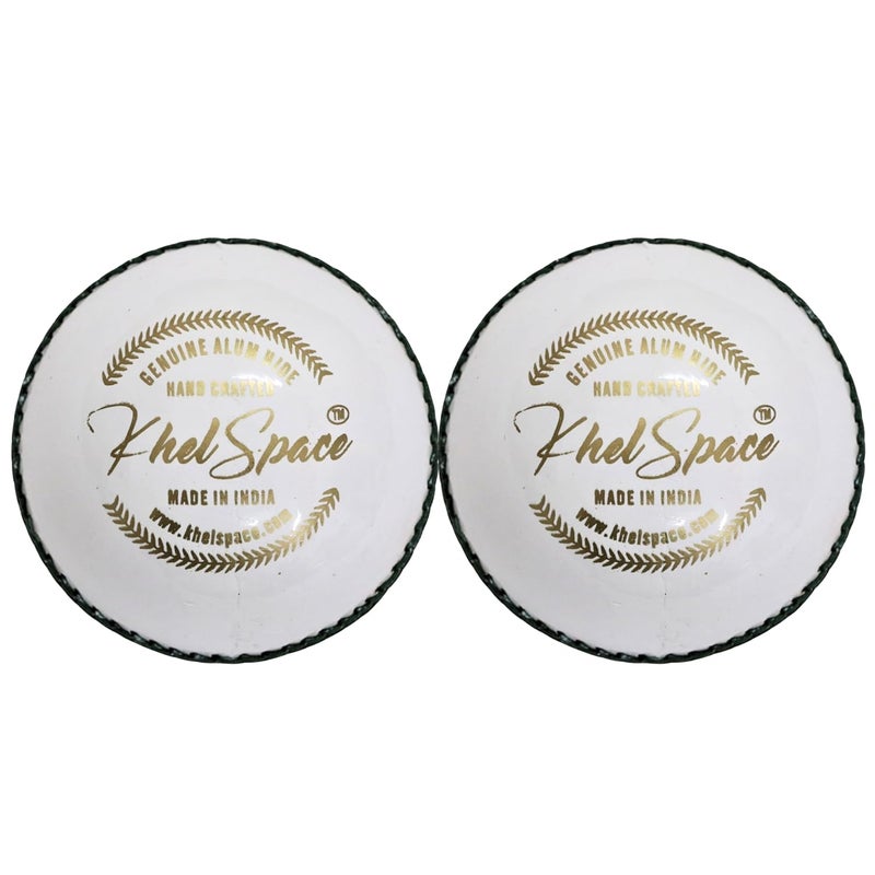 KS-20 Leather White Cricket Ball | Hand-Stitched | Professional Grade | Ideal for Day/Night Matches, Practice & Tournaments (2)