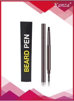 Kanza 2 in 1 Beard Pen Filler for Men Water Proof Sweat Proof Long Lasting Beard Pen with a Applicator Creates Natural Looking Beard (Black)  - Image 1