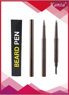 Kanza 2 in 1 Beard Pen Filler for Men Water Proof Sweat Proof Long Lasting Beard Pen with a Applicator Creates Natural Looking Beard (Black)  - Image 3