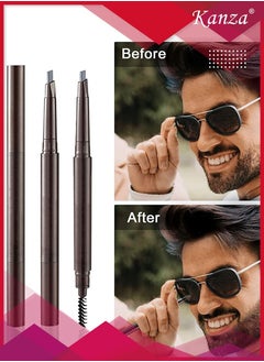Kanza 2 in 1 Beard Pen Filler for Men Water Proof Sweat Proof Long Lasting Beard Pen with a Applicator Creates Natural Looking Beard (Black)  - Image 5