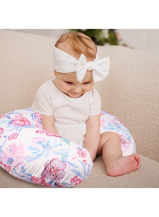 SWESEN 2 Pack Nursing Pillow Cover for Baby Girls, Breastfeeding Pillow Slipcover, Soft Stretchy Snug Fits On Infant Nursing Pillow, Machine Washable & Breathable, Floral - Image 5
