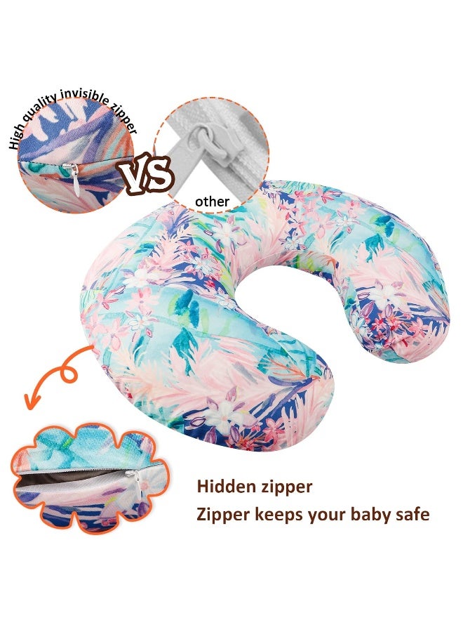 SWESEN 2 Pack Nursing Pillow Cover for Baby Girls, Breastfeeding Pillow Slipcover, Soft Stretchy Snug Fits On Infant Nursing Pillow, Machine Washable & Breathable, Floral - Image 2