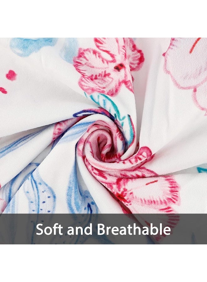 SWESEN 2 Pack Nursing Pillow Cover for Baby Girls, Breastfeeding Pillow Slipcover, Soft Stretchy Snug Fits On Infant Nursing Pillow, Machine Washable & Breathable, Floral - Image 3