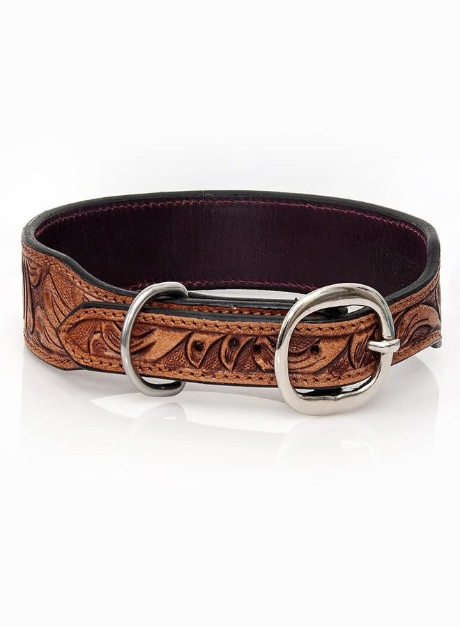 HILASON Tan Small HILASON Strong Genuine Leather Dog Collar Painted - Image 2