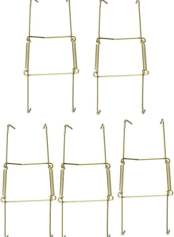 6 بوصة حامل لوحة غير مرئي من نوع U مطلي بالزنك مع خطافات حائط وواقيات طرفية 5 قطع - Image 1