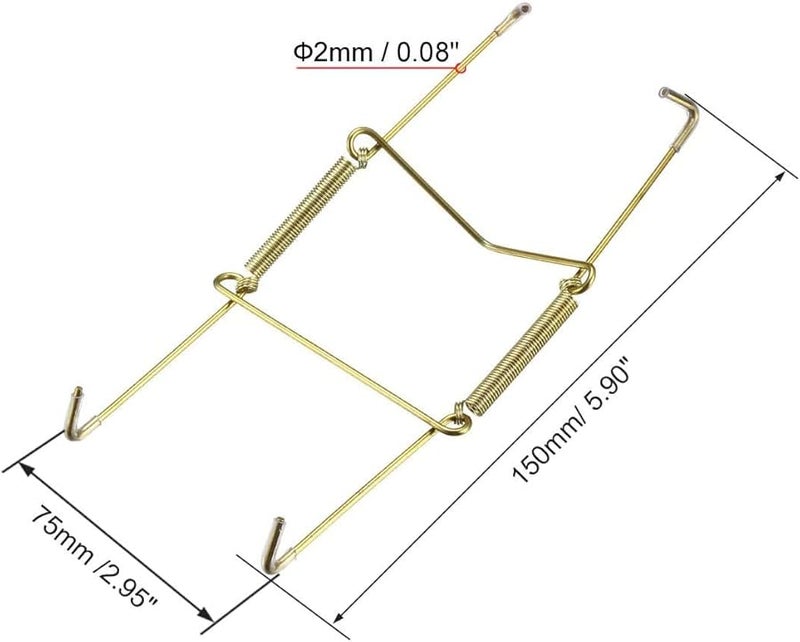 6 بوصة حامل لوحة غير مرئي من نوع U مطلي بالزنك مع خطافات حائط وواقيات طرفية 5 قطع - Image 3