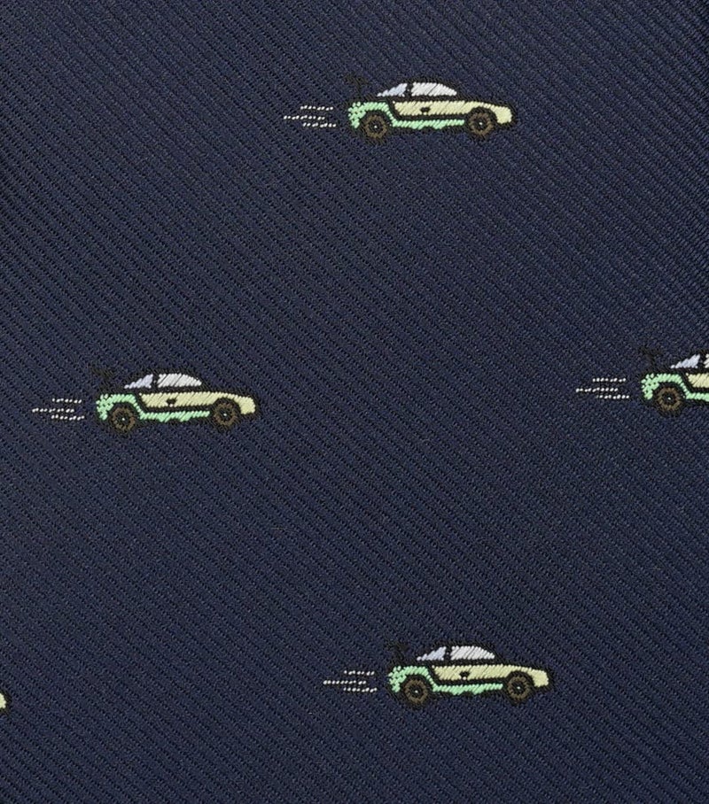 ZENXUS Car Racing Tie for Men, Sports and Games Jacquard Designer Necktie, Navy Tie - Image 4