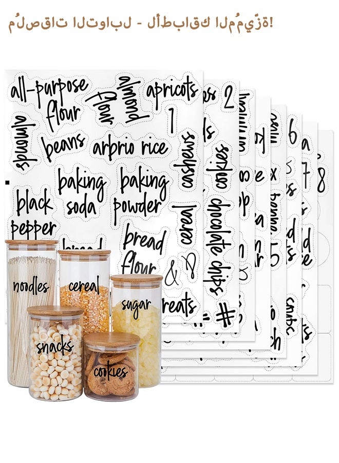 Sweet Life 170PCS Food Pantry Labels, Kitchen Container Storage Labels Spice Organize Storage Jars Boxes Bottles Preprinted Black Script Clear Stickers - Water and Oil Resistant  - Image 1