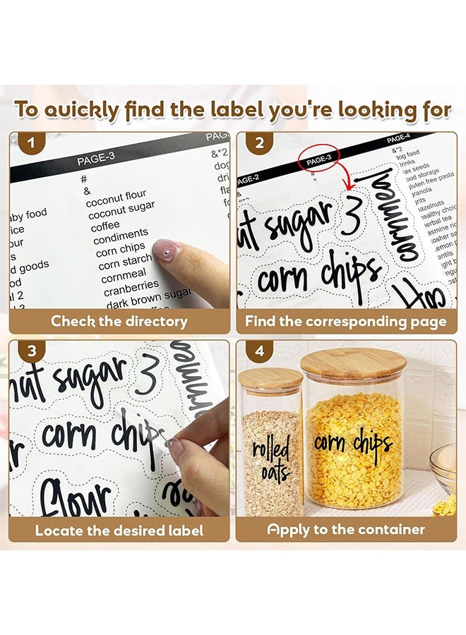 Sweet Life 170PCS Food Pantry Labels, Kitchen Container Storage Labels Spice Organize Storage Jars Boxes Bottles Preprinted Black Script Clear Stickers - Water and Oil Resistant  - Image 3