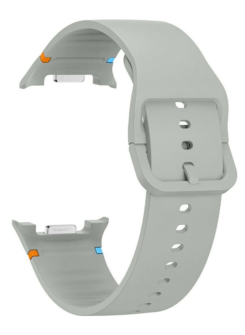CATANES Sport Band for Galaxy Watch 8 40mm 44mm and Watch 8 Classic 46mm, Silicone Replacement Strap, M/L Size - Light Grey - Image 2