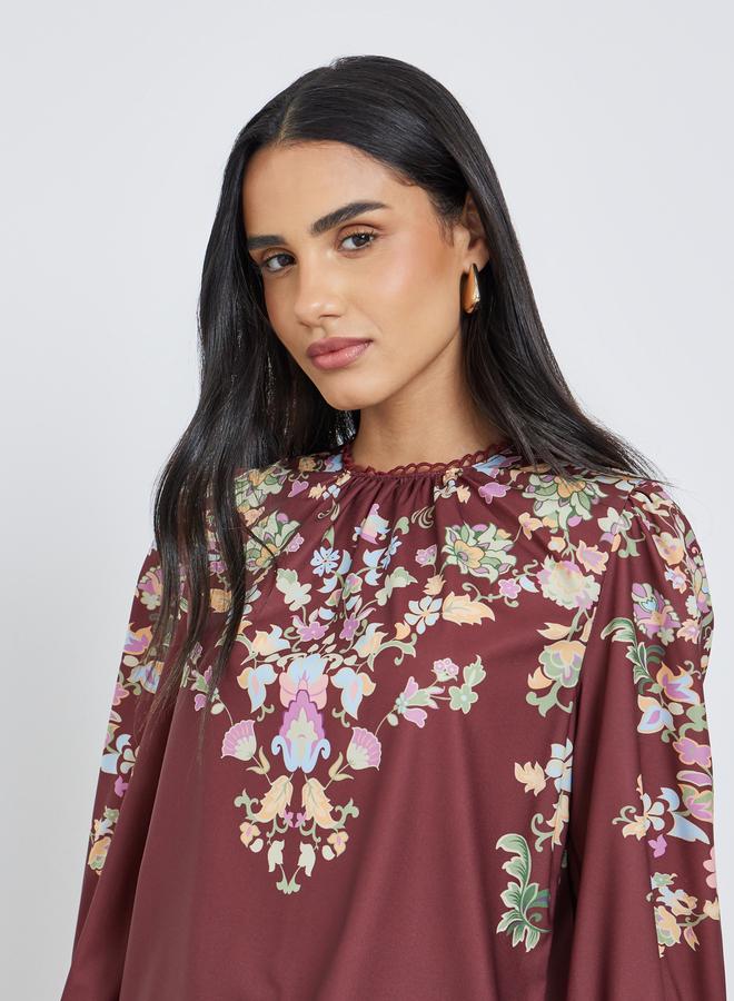 Styli Floral Print Regular Fit Blouse - Image 4