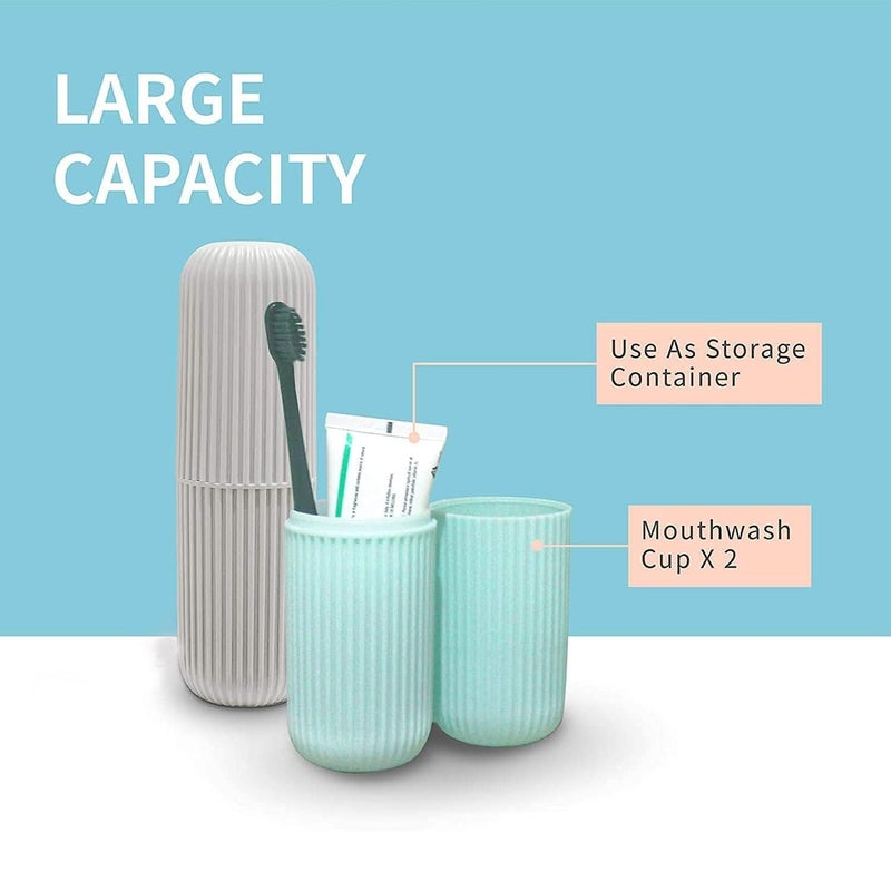MURTISIDDH Capsule Shape Travel Toothbrush Case Cover Holder Portable Toothbrush Storage Box Container, Toothbrush Holder Bathroom Organizer Accessories Set (2 Pic) - Image 4