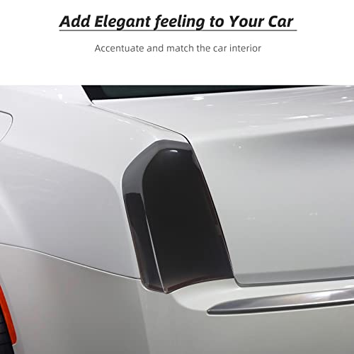 Hoolcar Tail Light Lamp Cover Guard Trim Bezel Frame Decor Exterior Accessories for 2015-2021 Chrysler 300, Smoked Black - Image 4