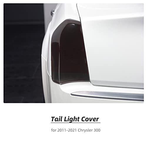 Hoolcar Tail Light Lamp Cover Guard Trim Bezel Frame Decor Exterior Accessories for 2015-2021 Chrysler 300, Smoked Black - Image 3
