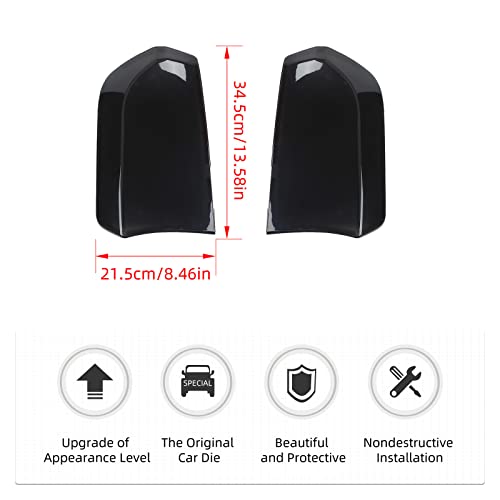 Hoolcar Tail Light Lamp Cover Guard Trim Bezel Frame Decor Exterior Accessories for 2015-2021 Chrysler 300, Smoked Black - Image 2