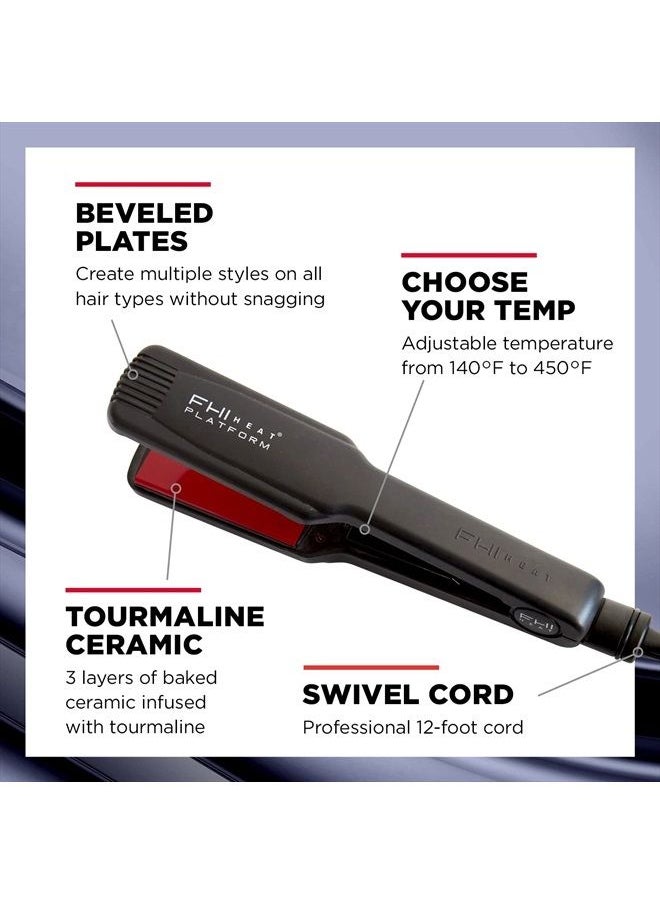 FHI Heat - FHI HEAT Platform Pro Styling Tourmaline Hair Straightener for All Hair Types, 1 3/4 Inch - Image 1
