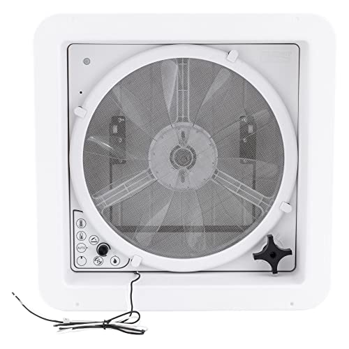 RecPro RV Roof Vent Fan Vento Deluxe 10 Speed with Rain Sensor | 12V | Remote Control | Garnish Ring Included (White) - Image 5