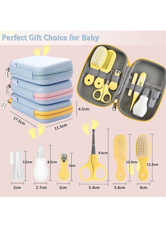 MIXDE Baby Care Kit with Thermometer, Nasal Aspirator, Toothbrush, Emery Board, Nail Clipper, Scissor, Brush and Comb, Portable Essential Daily Care Bathing Tool for Toddler Infant, Yellow  - Image 2