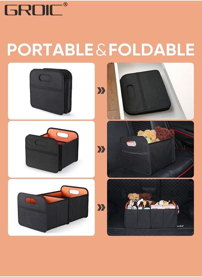GROIC Foldable Car Trunk Organizer,Large Capacity Luggage Storage Box With 2 Compartments,Trunk Storage Organizer Bin,Car Storage Organizer for Car Suv/Jeep/Sedan  - Image 3