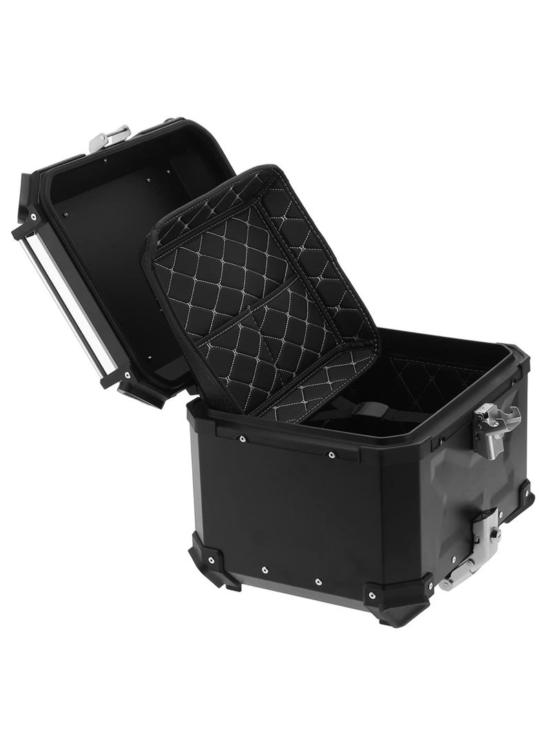 Halamine 45L Universal Aluminum Motorcycle Tail Box, Waterproof Black Top Case for Luggage Storage, Compatible With Honda, Kawasaki, Suzuki, Yamaha, - Image 4