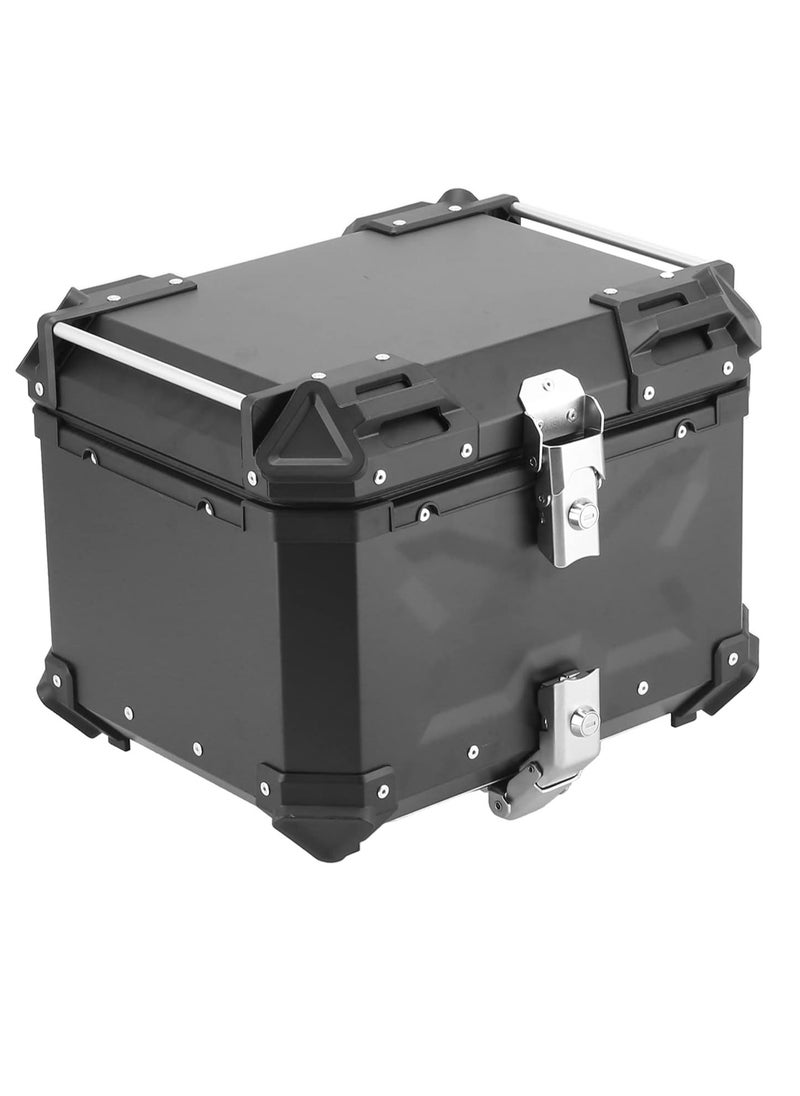 Halamine Motorcycle trunk, 45L motorcycle roof trunk, 5052 aluminum motorcycle trunk, waterproof and anti-fall, with base mounting kit, suitable for Honda, Kawasaki, Suzuki, Yamaha and Triumph motorcycles (black)  - Image 1