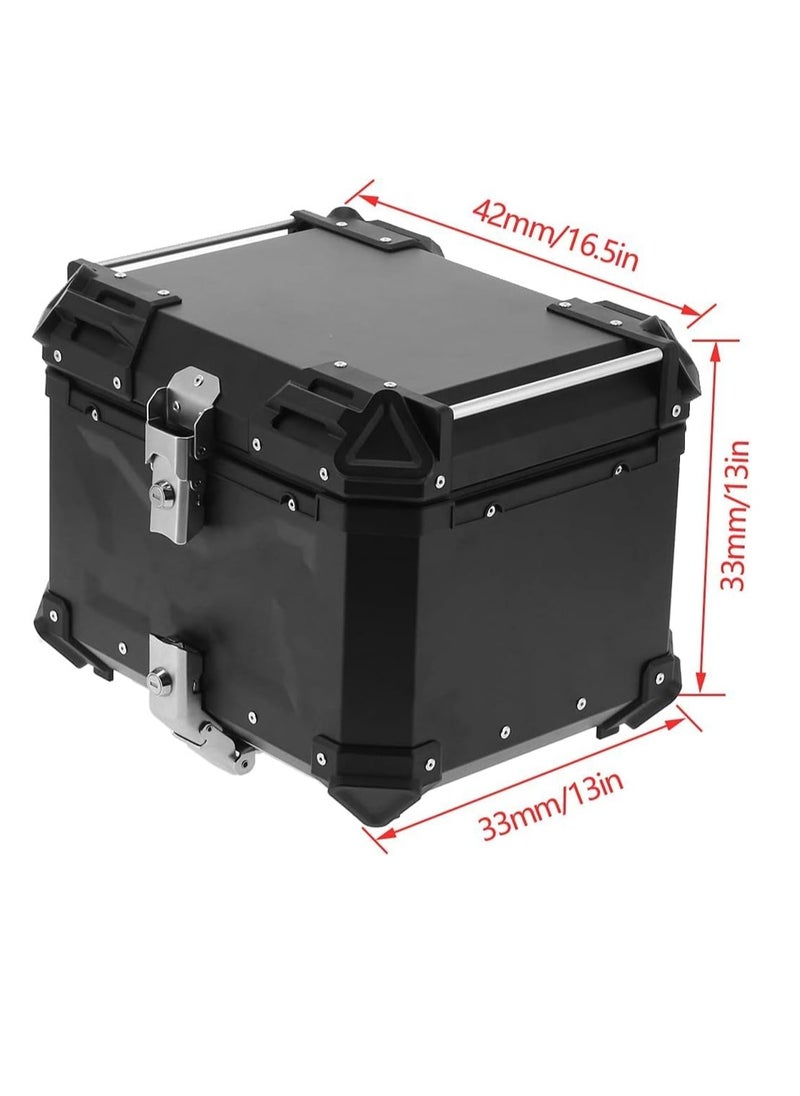 Halamine Motorcycle trunk, 45L motorcycle roof trunk, 5052 aluminum motorcycle trunk, waterproof and anti-fall, with base mounting kit, suitable for Honda, Kawasaki, Suzuki, Yamaha and Triumph motorcycles (black)  - Image 2