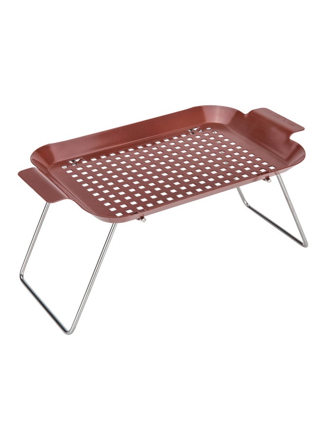 AL SANIDI Galvanized iron utensiL drying table Drying Rack Brown Size 33.5*18.5*15.3 Cm  - Image 1