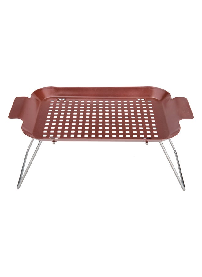 AL SANIDI Galvanized iron utensiL drying table Drying Rack Brown Size 33.5*18.5*15.3 Cm  - Image 3