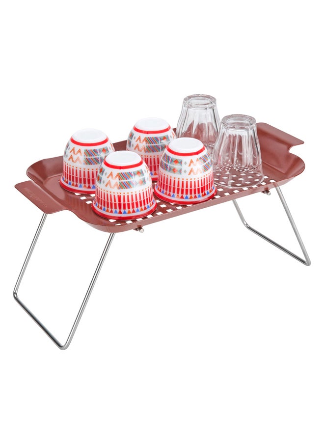 AL SANIDI Galvanized iron utensiL drying table Drying Rack Brown Size 33.5*18.5*15.3 Cm  - Image 2