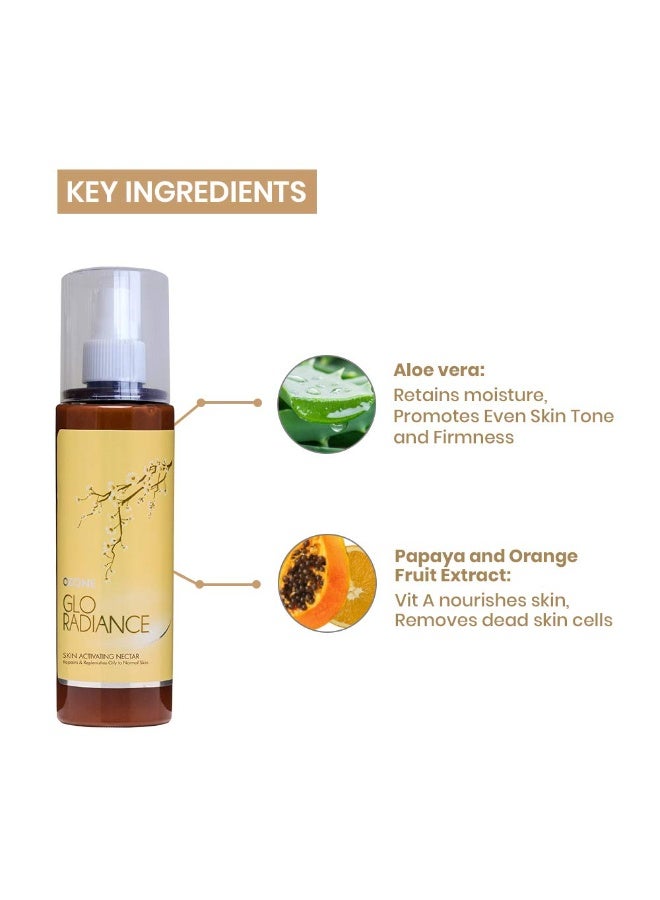 Ozone Glo Radiance Nectar Visibly Flawless Skin Spray Moisturizer - 100% Natural Products. (Paraben & Chemical Free). Suitable For All Skin Types. - 150 Ml - Image 2