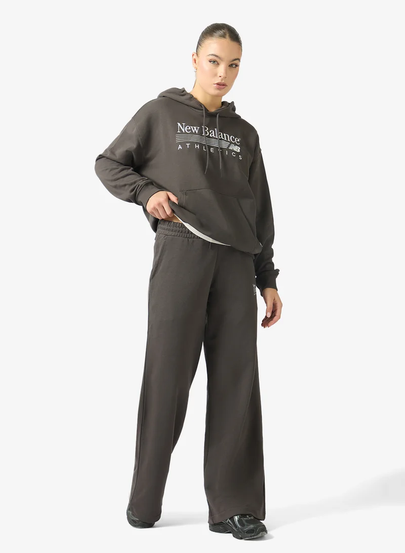 New Balance BLACK CEMENT (BLK) Trackside French Terry Hoodie for Women | Best Price UAE