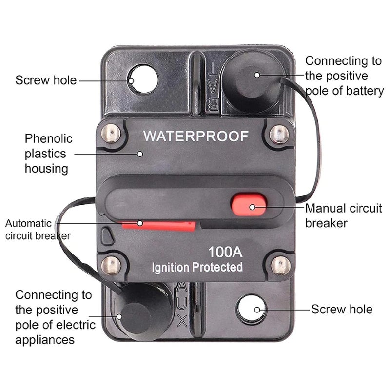 250A Waterproof Circuit Breaker 12 48V DC IP67 Rated for Marine Automotive - Image 5