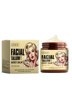 Whipped Beef Tallow and Honey Balm, 4.23oz, Unscented, Grass Fed Grass Finished Face Cream, Body Lotion, and Lip Balm