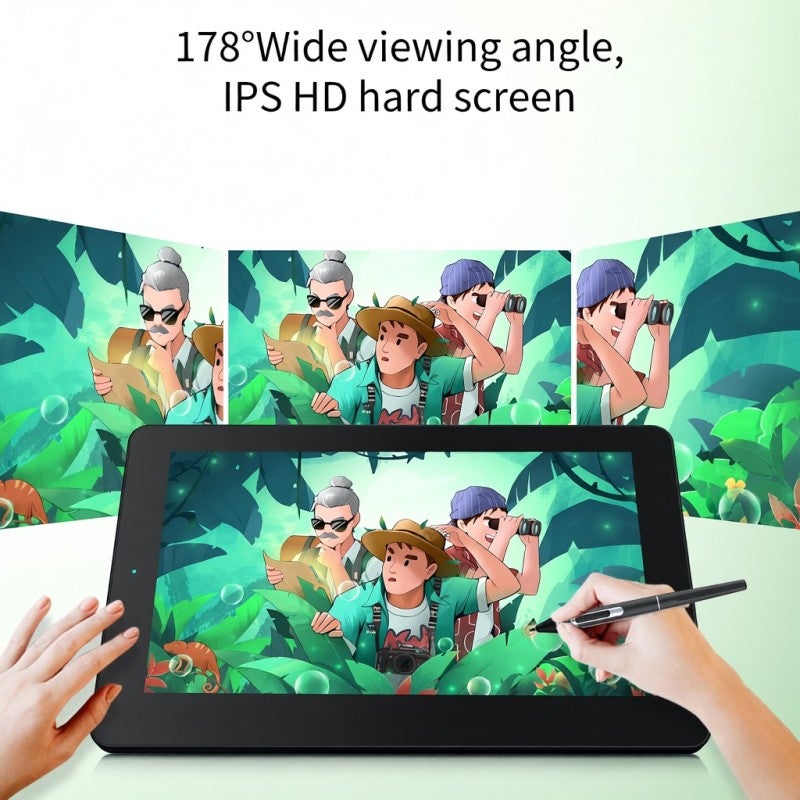 بوستو لوحة رسم رقمية جرافيك بشاشة IPS HD مقاس 11.6 بوصة - قلم بدون بطارية مع استشعار 8192 مستوى ضغط للكمبيوتر واللابتوب والأندرويد - Image 2