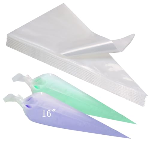LoveBB 16-Inch Disposable Piping Bags 100 Count - Extra Thick Non-Slip Pastry Bags with Anti-Burst Design for Cake Decorating, Cupcakes, Cookies & Baking Supplies - Image 1