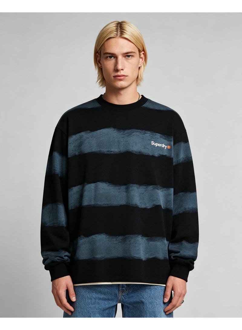 سوبر دراي Superdry men's and women's tie-dyed striped long-sleeved pullover - Image 1