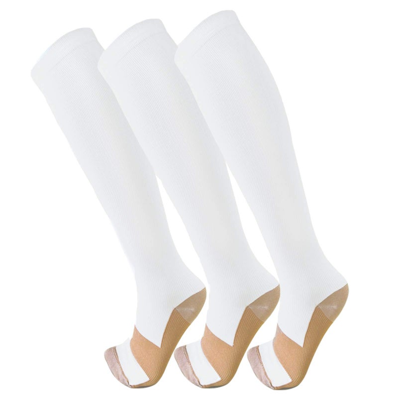 FuelMeFoot 3 Pack Compression Socks For Women Men Knee High Socks 15-20mmHg travel gifts for men cowboy spandex cut mujer small gifts holiday stuff - Image 1