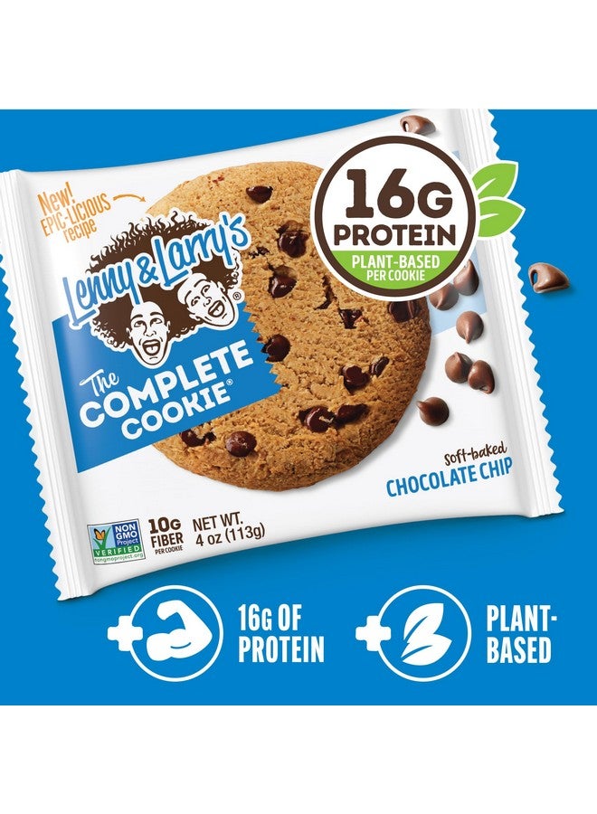 LENNY & LARRY'S كوكي ليني ولاري الكامل، رقائق الشوكولاتة، مخبوزة ناعمة، 16 جرام بروتين نباتي، نباتية، غير معدلة وراثيًا، 4 أونصة كوكي (عبوة من 12) - Image 4
