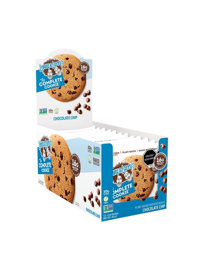 LENNY & LARRY'S كوكي ليني ولاري الكامل، رقائق الشوكولاتة، مخبوزة ناعمة، 16 جرام بروتين نباتي، نباتية، غير معدلة وراثيًا، 4 أونصة كوكي (عبوة من 12) - Image 3