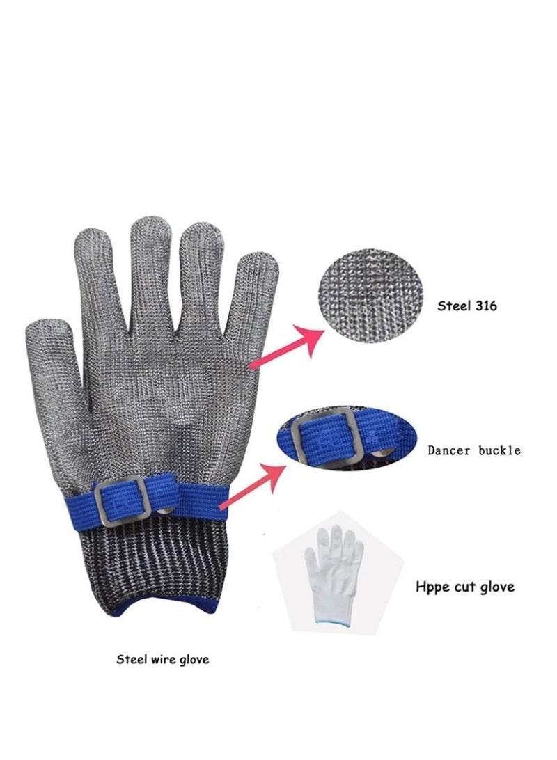A9 Cut Resistant Gloves-Stainless Steel Wire Metal Mesh Butcher Safety Work Gloves for Meat Cutting, and fishing Size XL - Image 4
