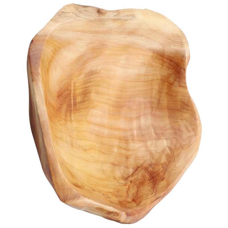 Hand Carved Wooden Fruit Bowl 15cm Rustic Salad Serving Tray Home Restaurant Decor - Image 2