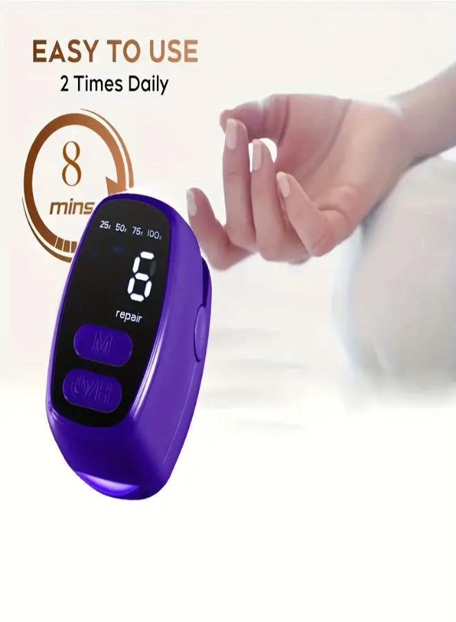 ارواق جهاز العناية بالأظافر قابل لإعادة الشحن عبر USB - منظف أظافر محمول للقدمين واليدين مزود بشاشة رقمية، بطارية 400 مللي أمبير/ساعة - سهل الاستخدام اليومي للرجال والنساء، أداة عناية سهلة السفر، أرجواني - Image 3