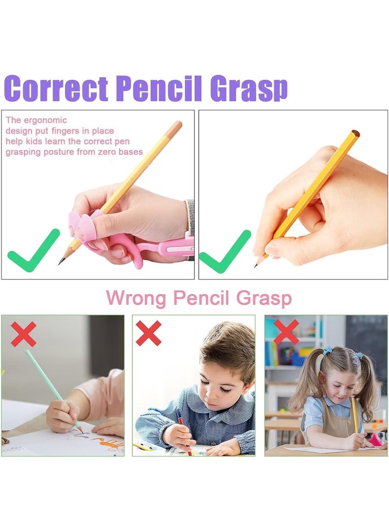 Altheqa Kids Pencil Gripper Handwriting, Toddler Ergonomic Writing Aid Tool Ergonomic Pencil Grip Pencil Grips Pencil Aid for Children's Training Pen Holding Posture Correction Tools (pink(1 pcs)) - Image 5