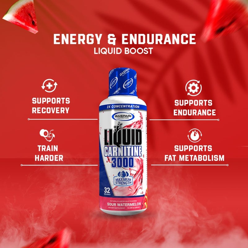 gaspari l-carnitine Gaspari Nutrition Gaspari Nutrition Liquid LCarnitine 3000 Stimulant Free Increased Metabolism Enhanced Energy Non GMO Gluten Free BPA Free 32 Servings Sour Watermelon | Best Price KSA