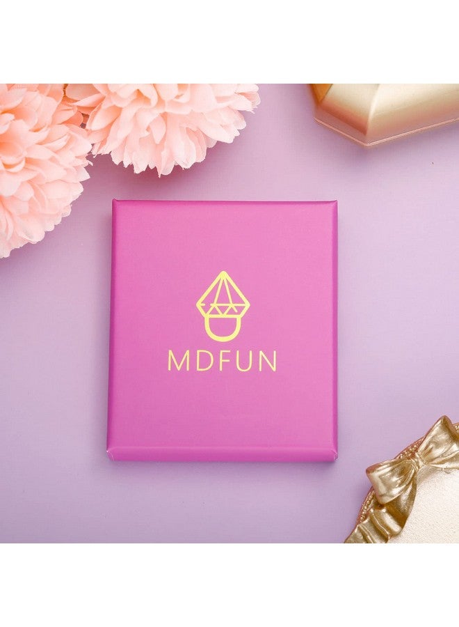 MDFUN 6 Pairs 14K Yellow Gold Plated Round Cut Clear Cubic Zirconia Stud Earring Pack - Image 3