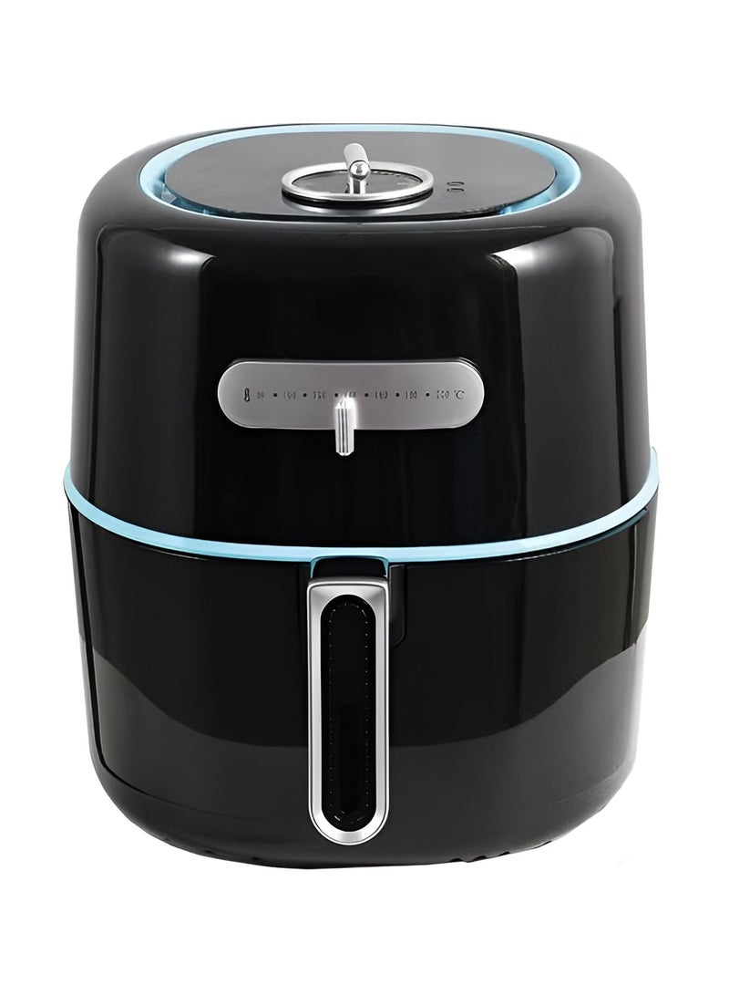 مقلاة هوائية سعة 5 لتر مع مؤقت لمدة 60 دقيقة، وتحكم في درجة الحرارة قابل للتعديل، وطهي بدون زيت للقلي الصحي والخبز والشوي والتحميص - سعة كبيرة 1500 واط - Image 2