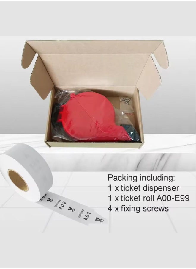 Generic - Take A Number Dispenser Ticket Dispenser Pick A Number Machi ne For Counter Queuing System Red ( Include Tickets Roll) - Image 1