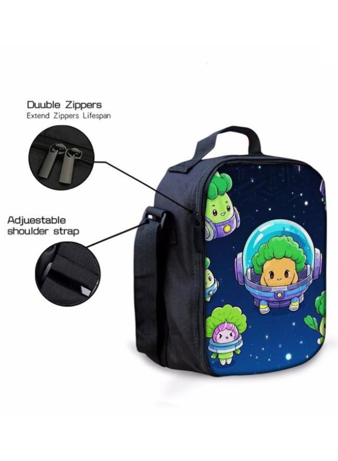 Cartoon three-piece schoolbag with front pocket
