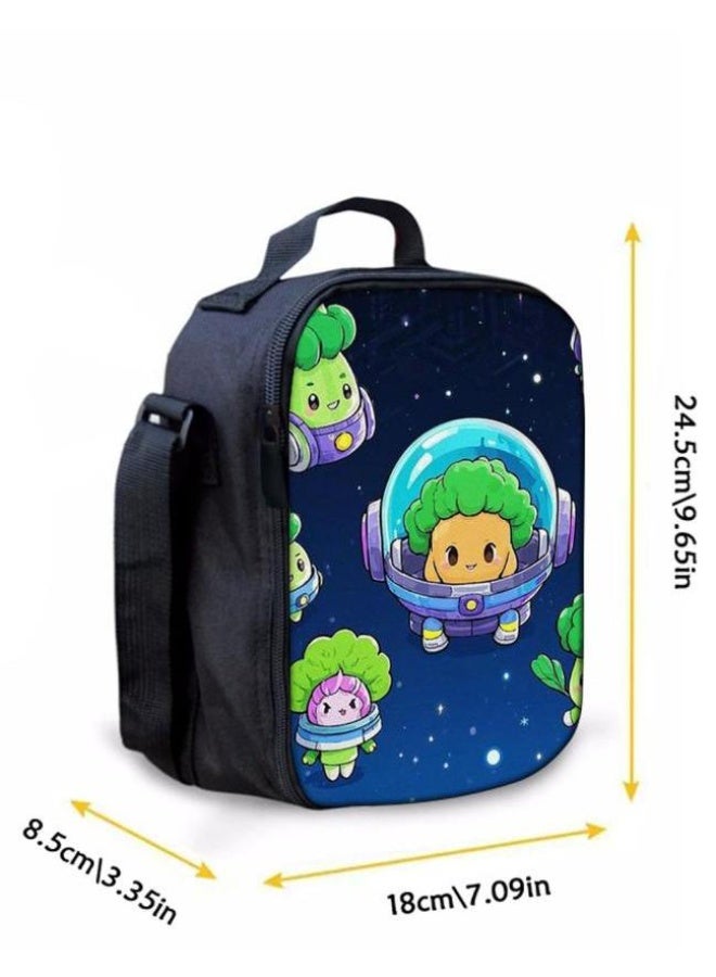 Cartoon three-piece schoolbag with front pocket