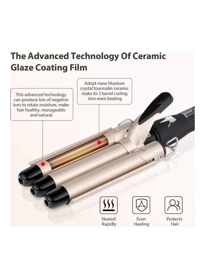 Hair Curler Waver 3 Barrel Curling Iron Multicolour - Image 2